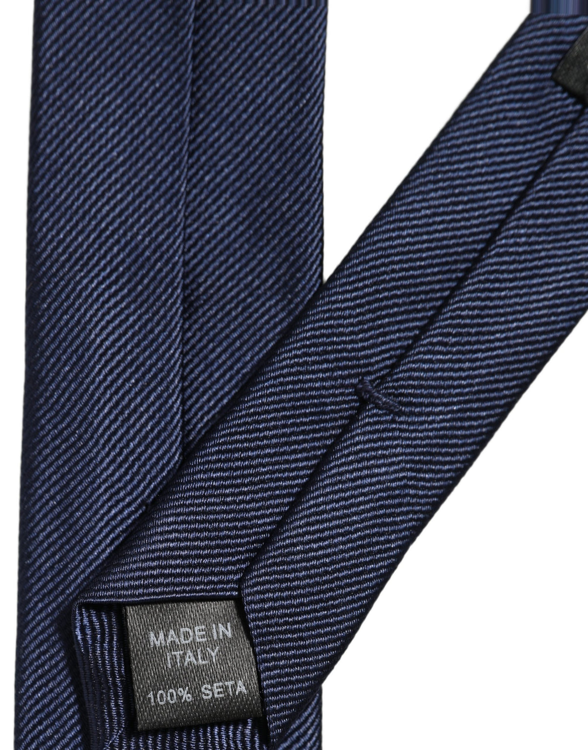 Dolce & Gabbana Men Dark Blue Textured Silk Adjustable Tied Necktie Tie