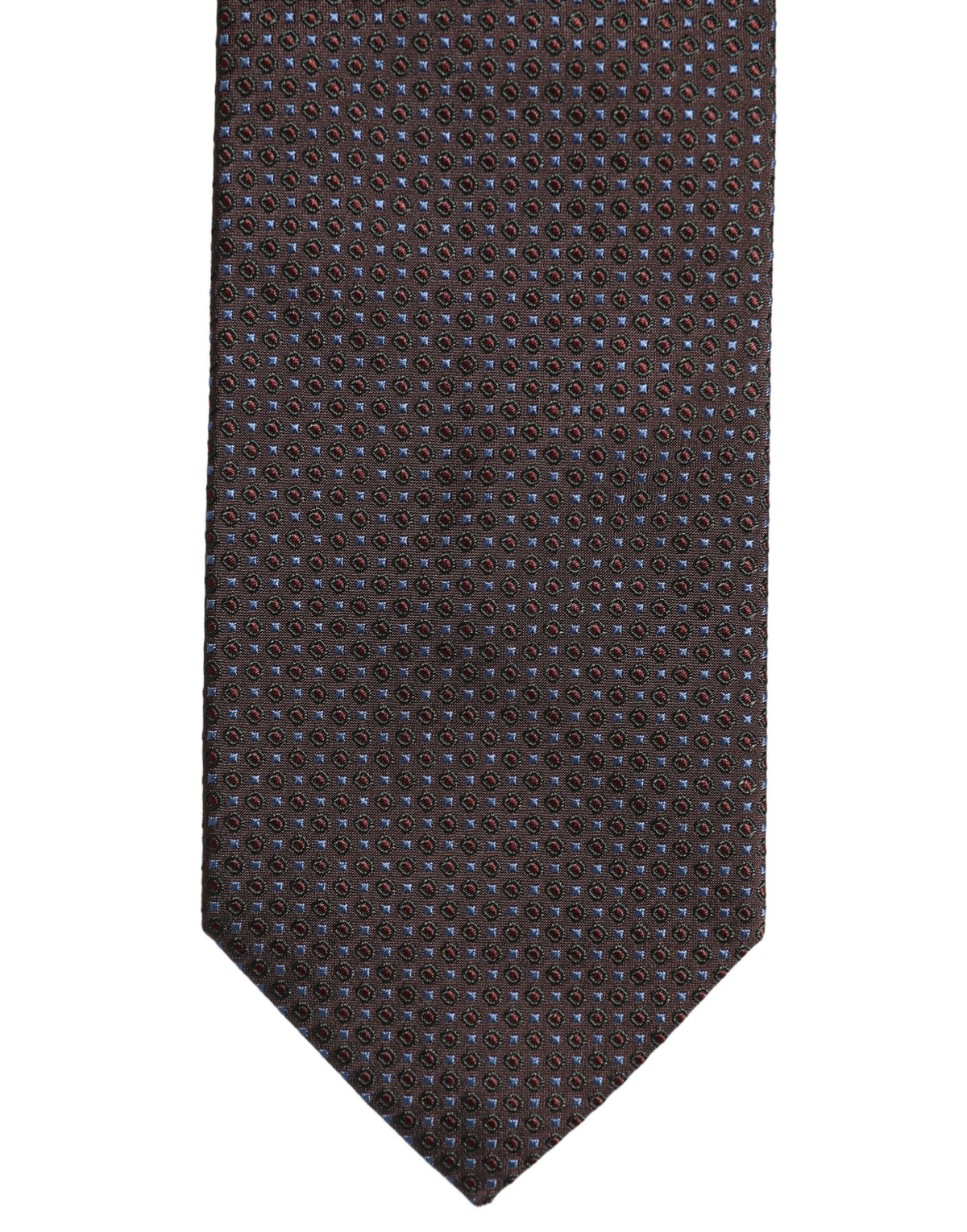 Dolce & Gabbana Men Brown Geometric Silk Adjustable Tied Necktie Tie