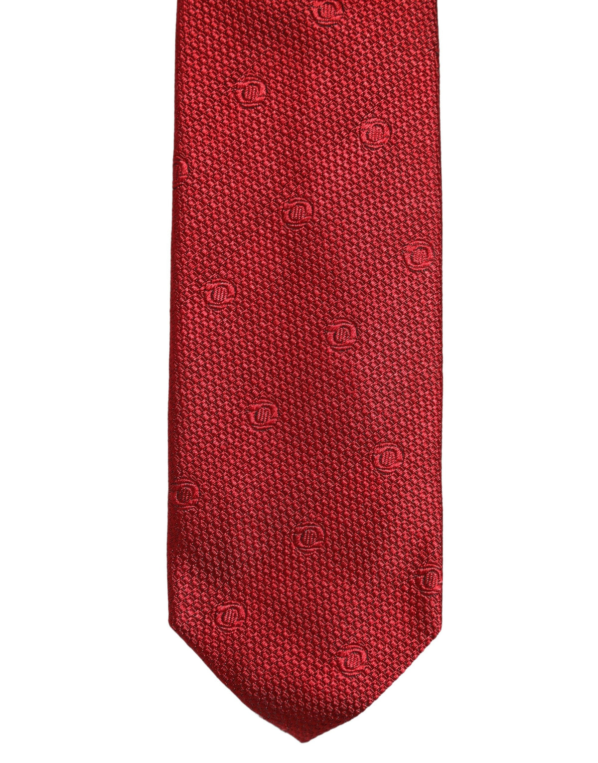 Dolce & Gabbana Red Silk Textured Pattern Adjustable Tied Men Necktie Tie