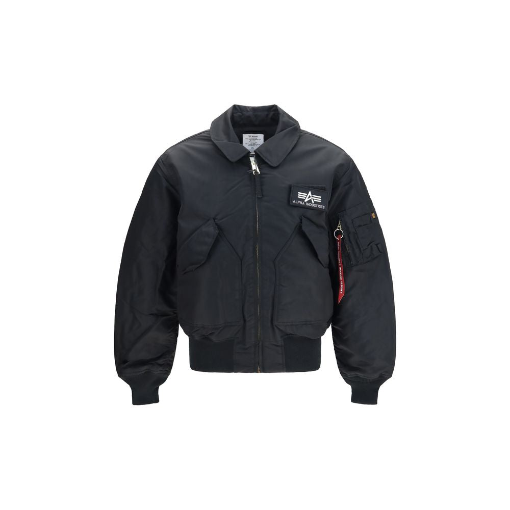 ALPHA INDUSTRIES Black Polyester Bomber