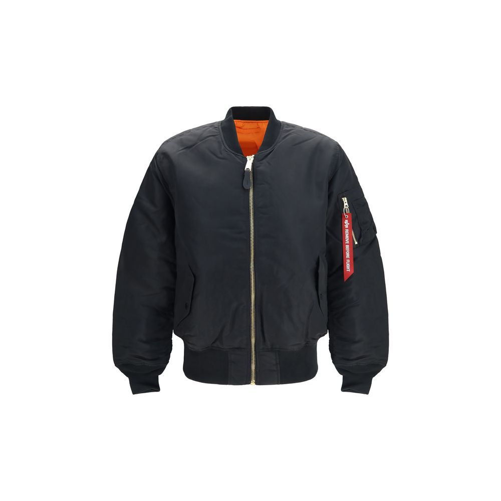 ALPHA INDUSTRIES Black Nylon Bomber