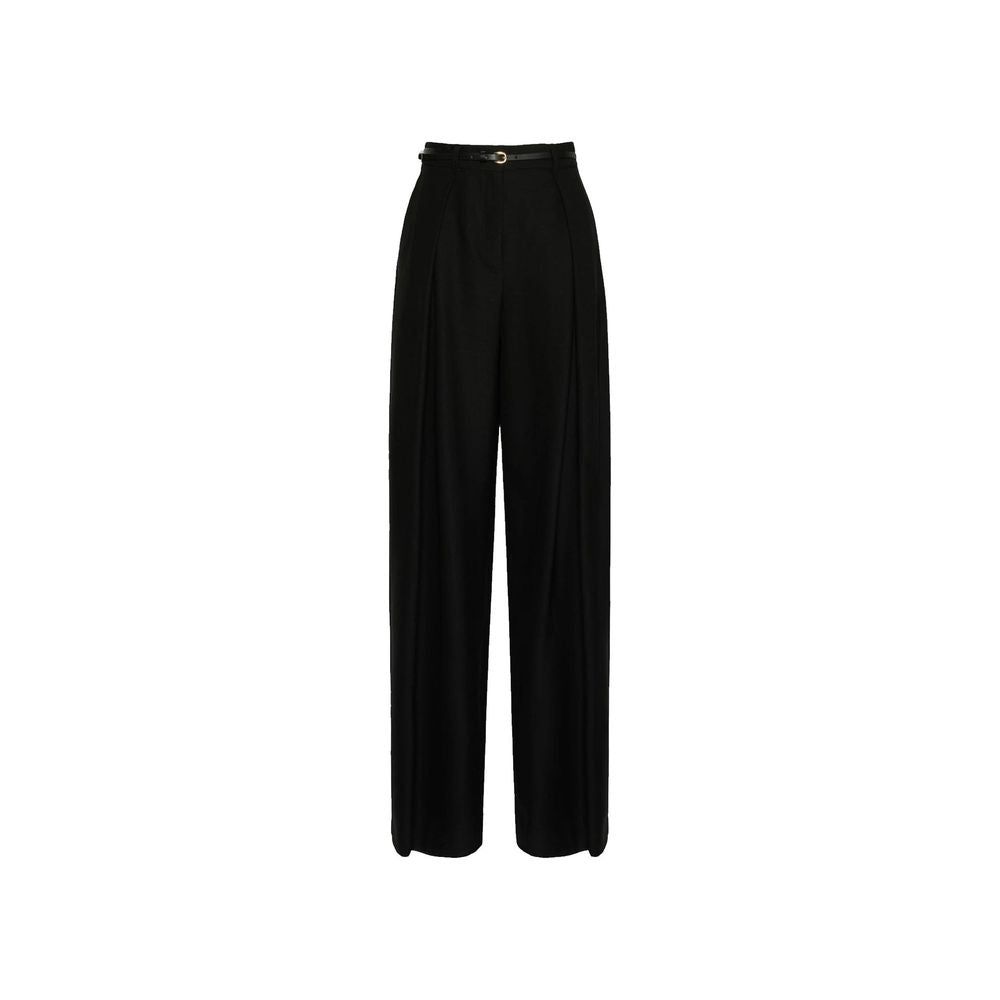 Max Mara Black Elastane Casual Pants