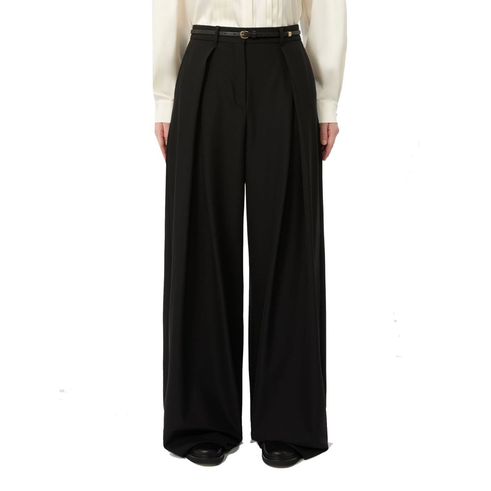 Max Mara Black Elastane Casual Pants