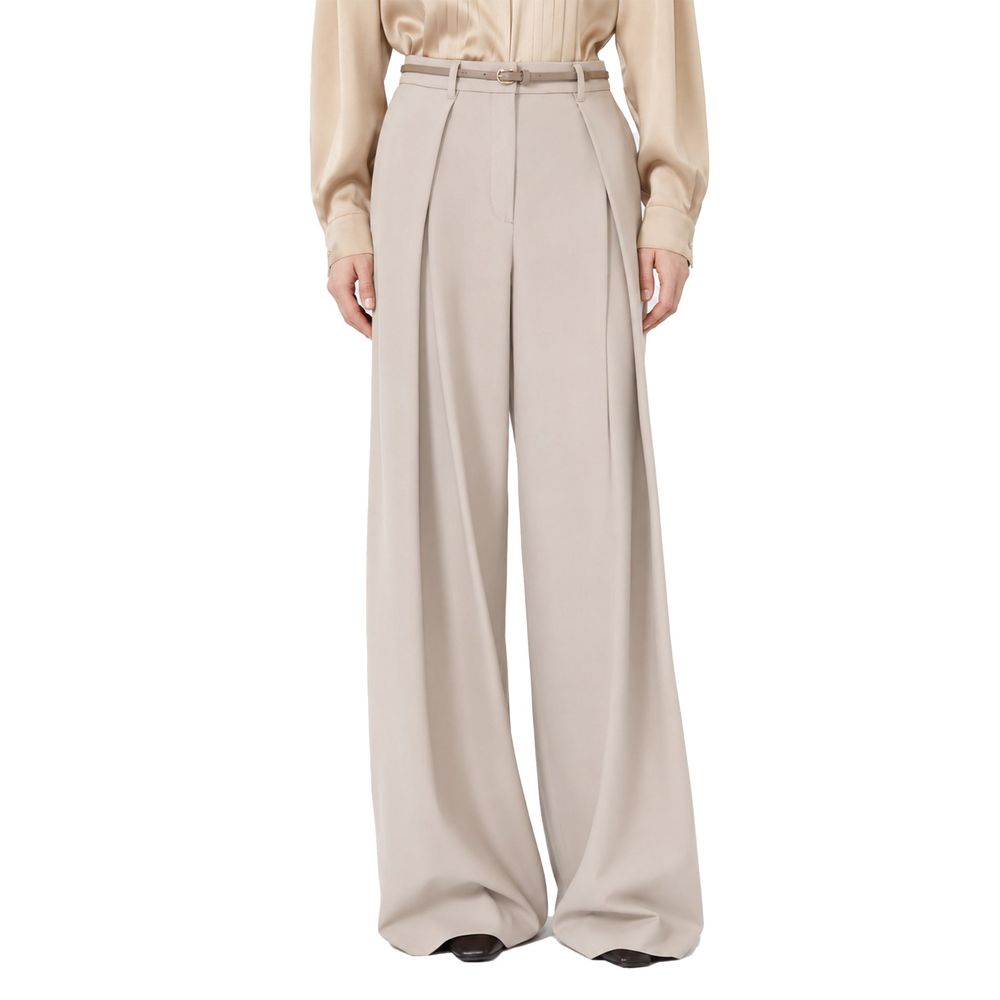 Max Mara Beige Elastane Casual Pants