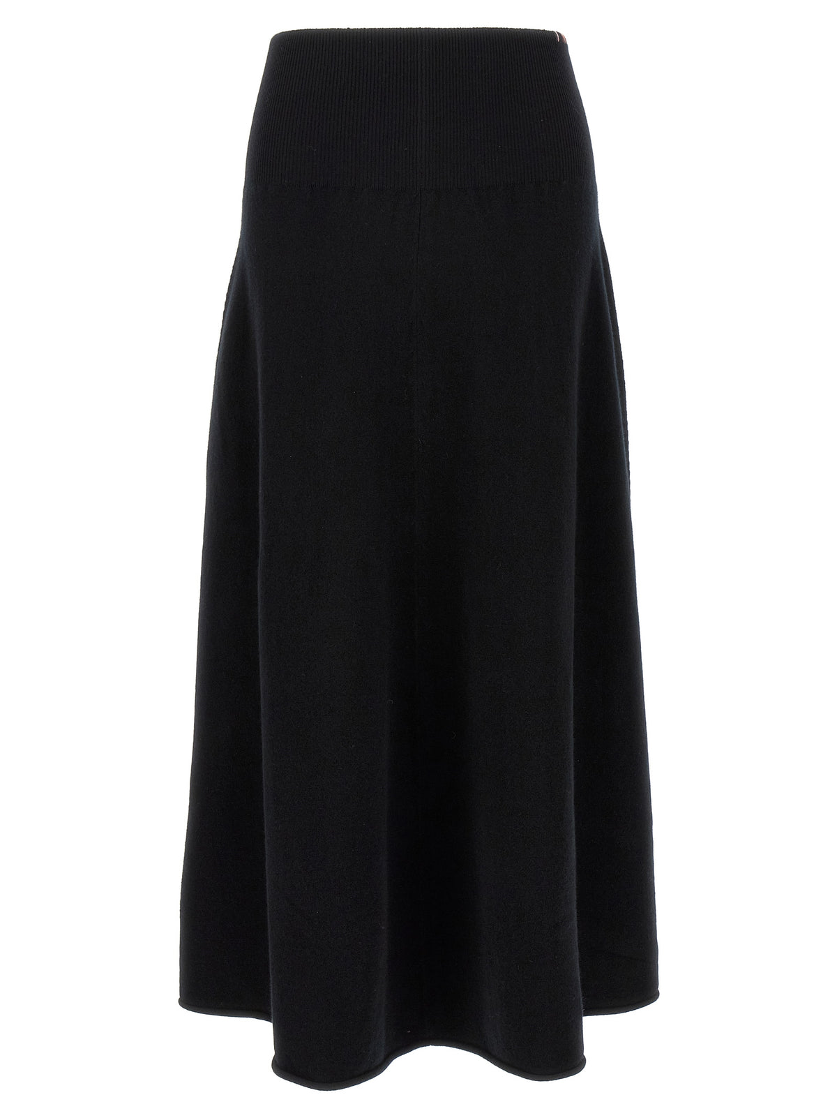 Extreme Cashmere Black Cashmere Midi Skirt