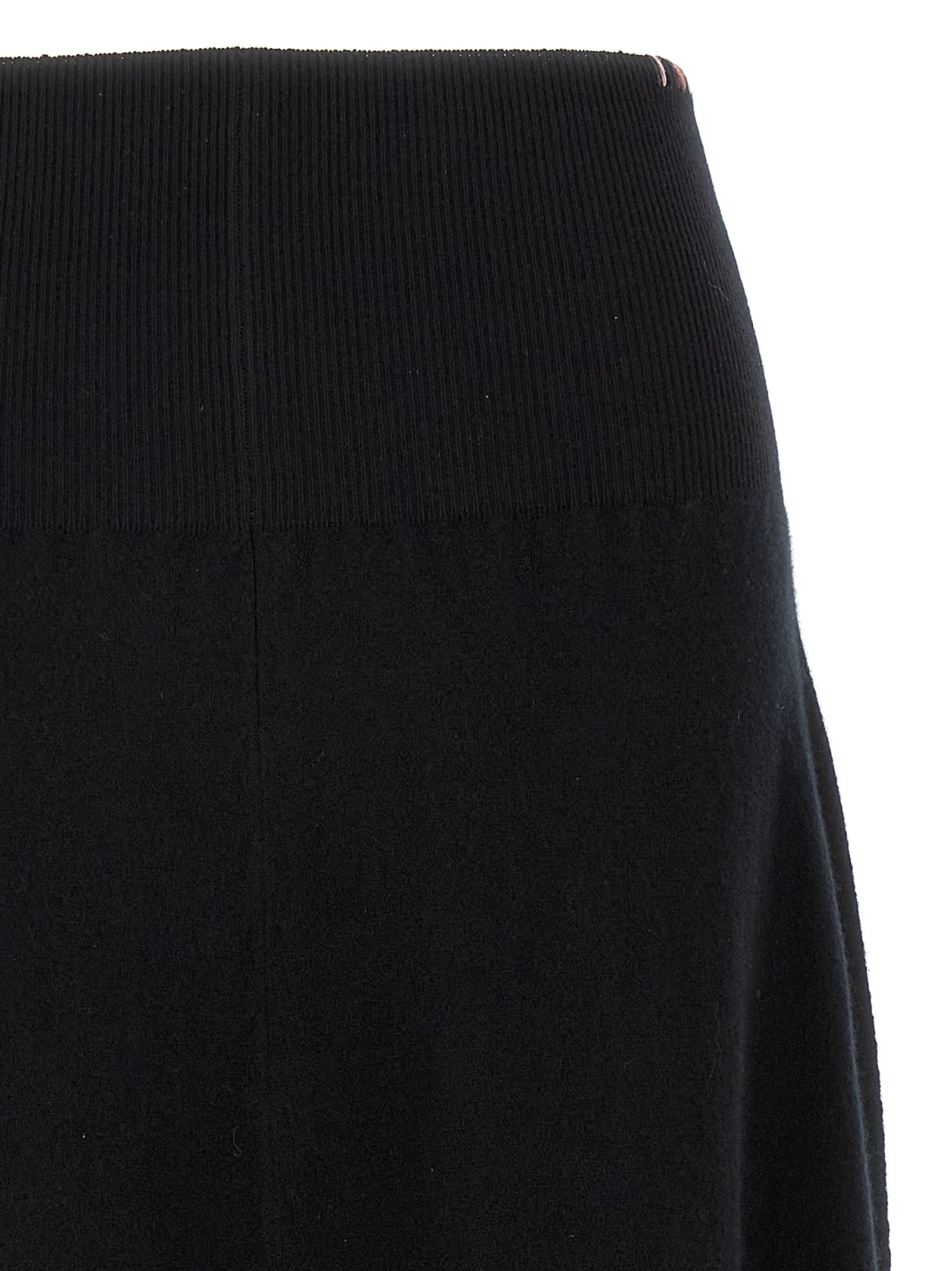 Extreme Cashmere Black Cashmere Midi Skirt