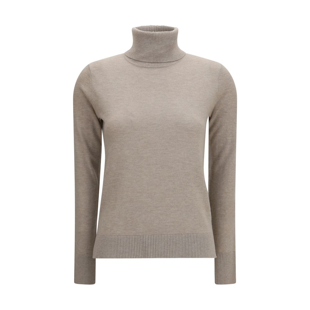 'S Max Mara Beige Wool Oves Aries Turtleneck