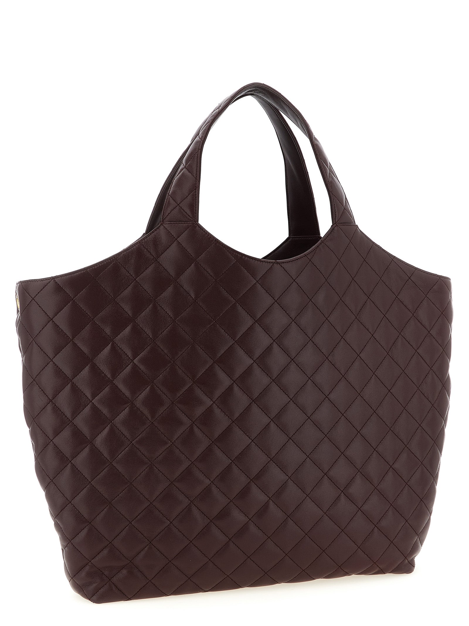 Saint Laurent Bordeaux Lamb Leather Tote Bag