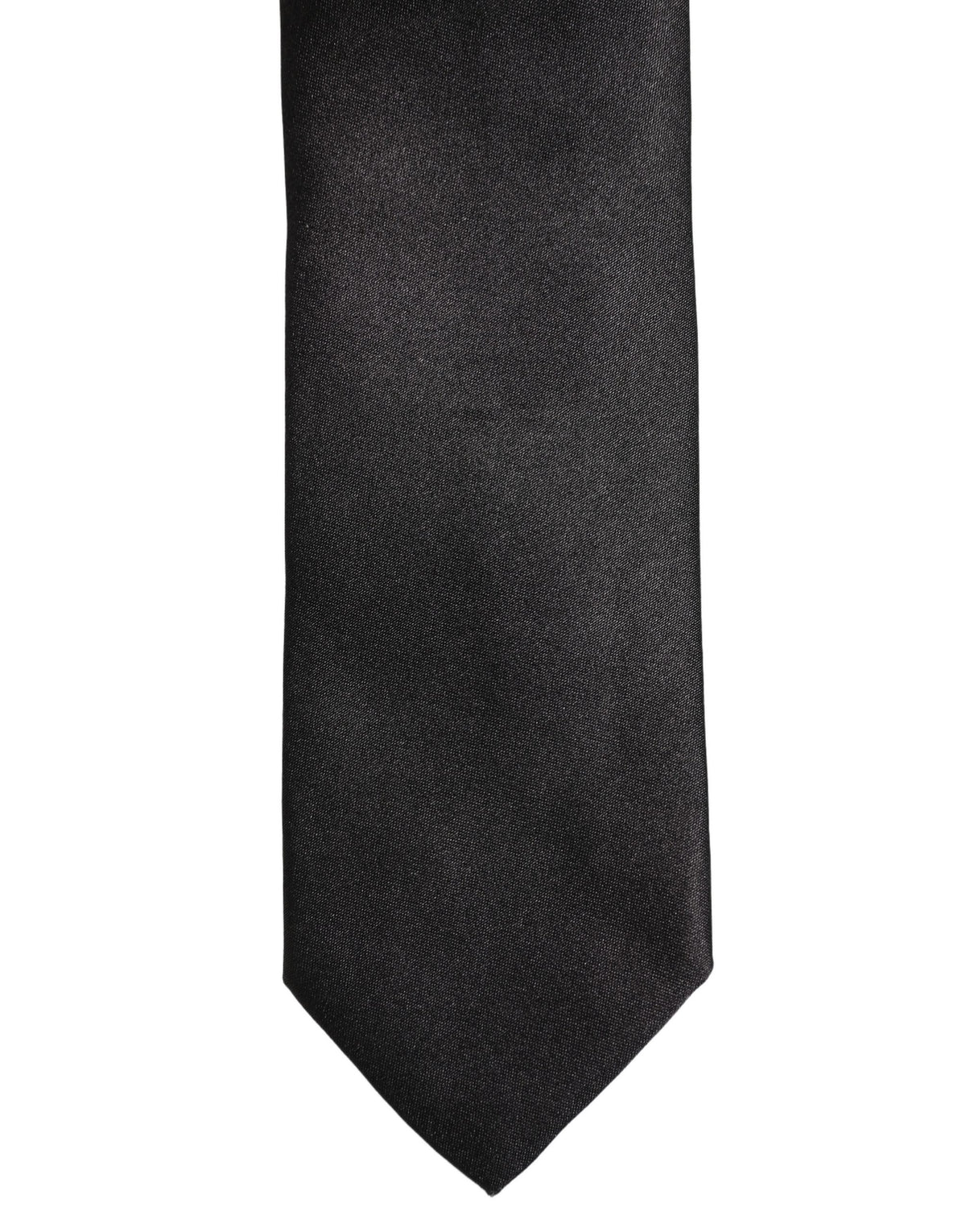 Dolce & Gabbana Black Satin 100% Silk Adjustable Tied Men Necktie Tie