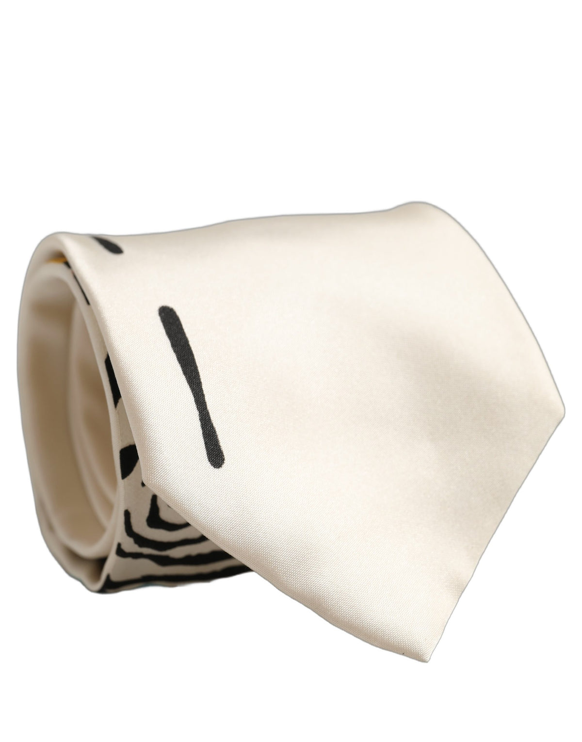 Dolce & Gabbana White Silk Floral Graphic Adjustable Tied Men Necktie Tie