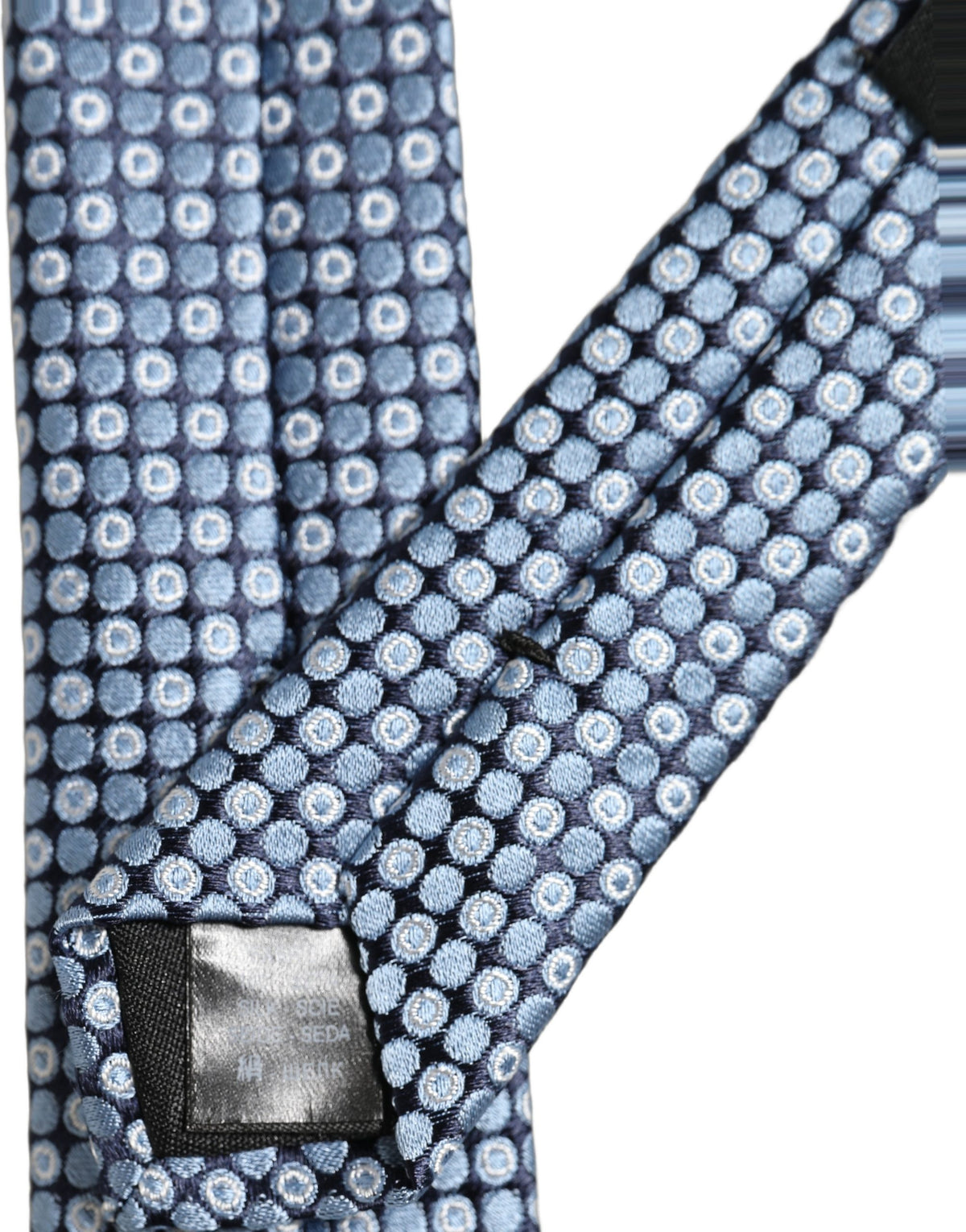 Dolce & Gabbana Blue Circle Pattern Silk Adjustable Necktie Accessory Tie
