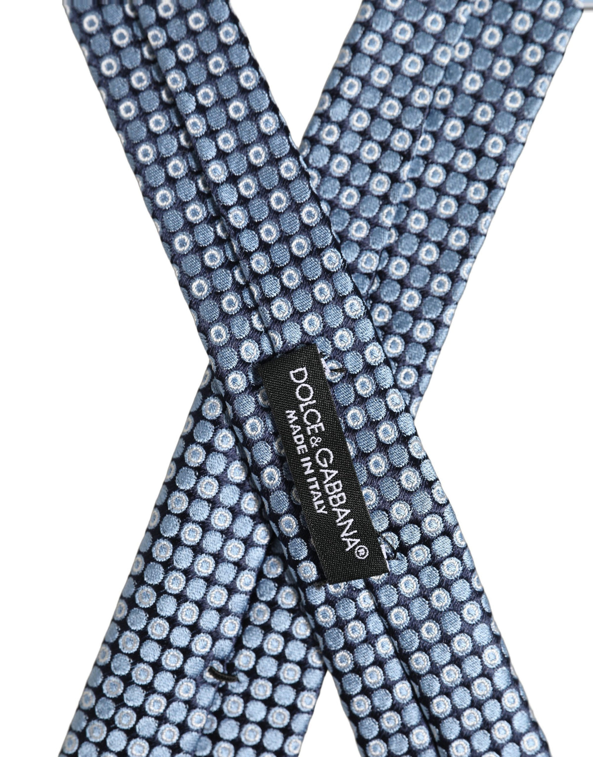 Dolce & Gabbana Blue Circle Pattern Silk Adjustable Necktie Accessory Tie
