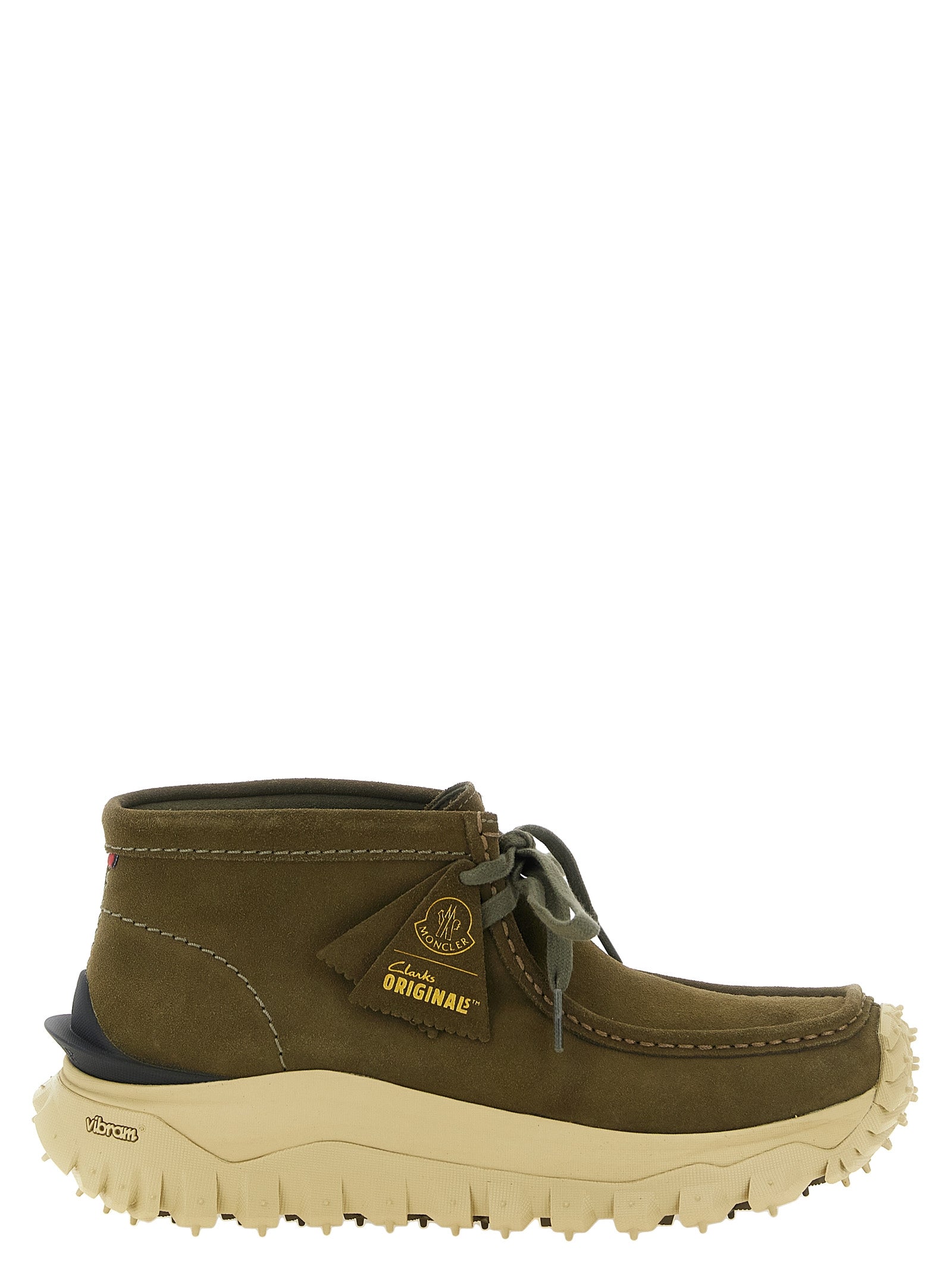 Moncler Bicolor Leather Ankle Boots