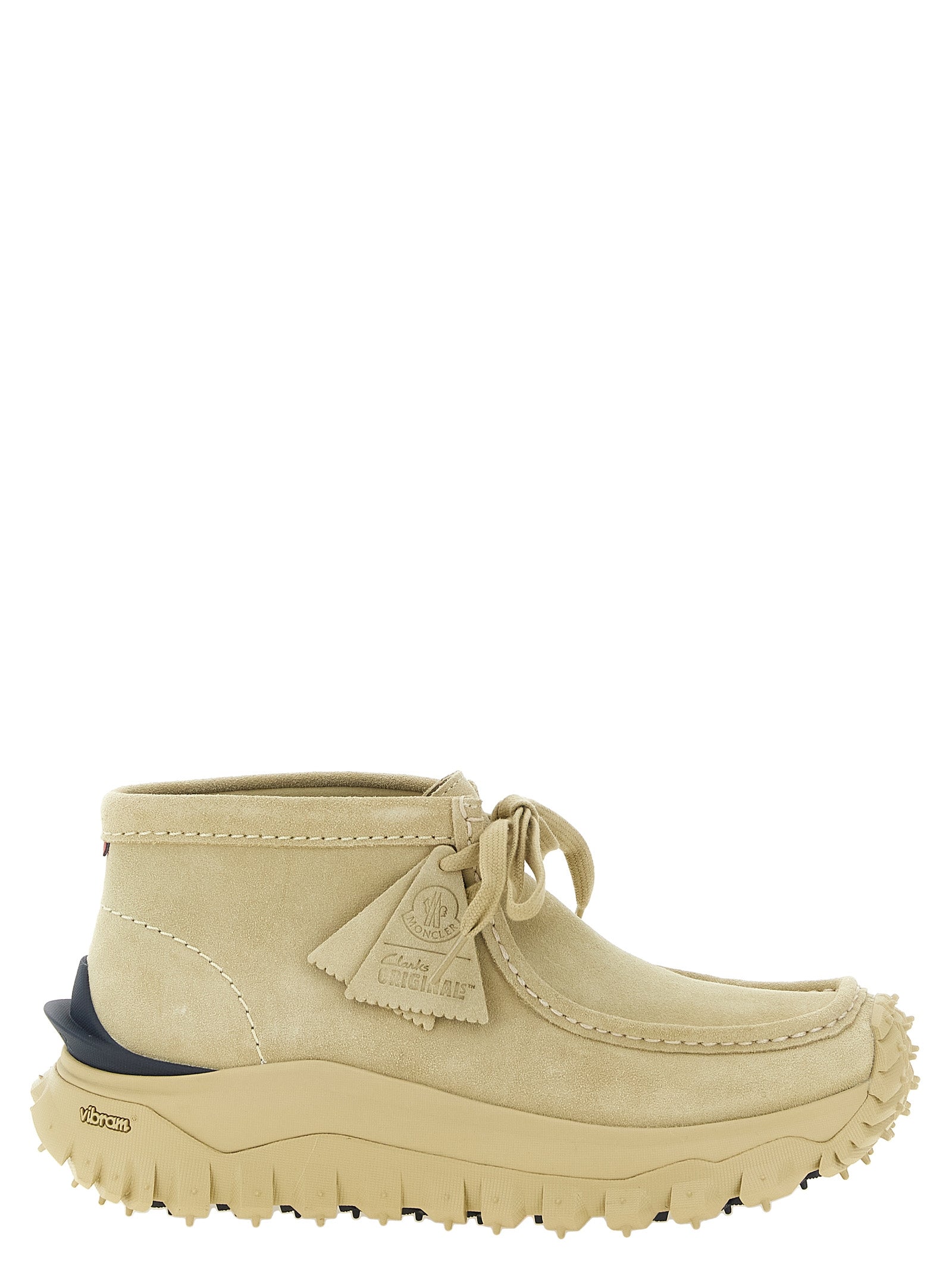 Moncler Beige Leather Ankle Boots