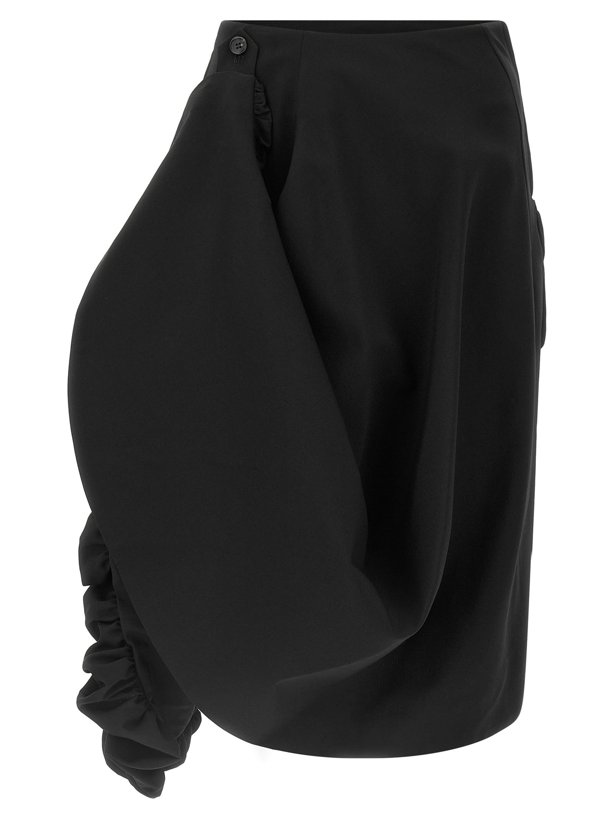 Comme Des Garçons Black Wool Midi Skirt