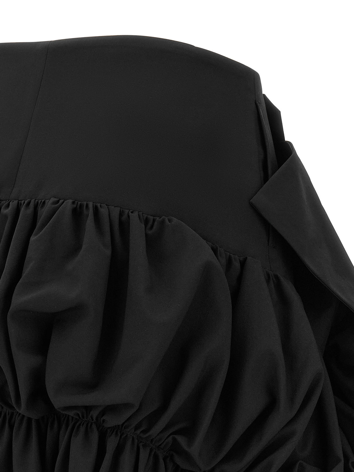 Comme Des Garçons Black Wool Midi Skirt