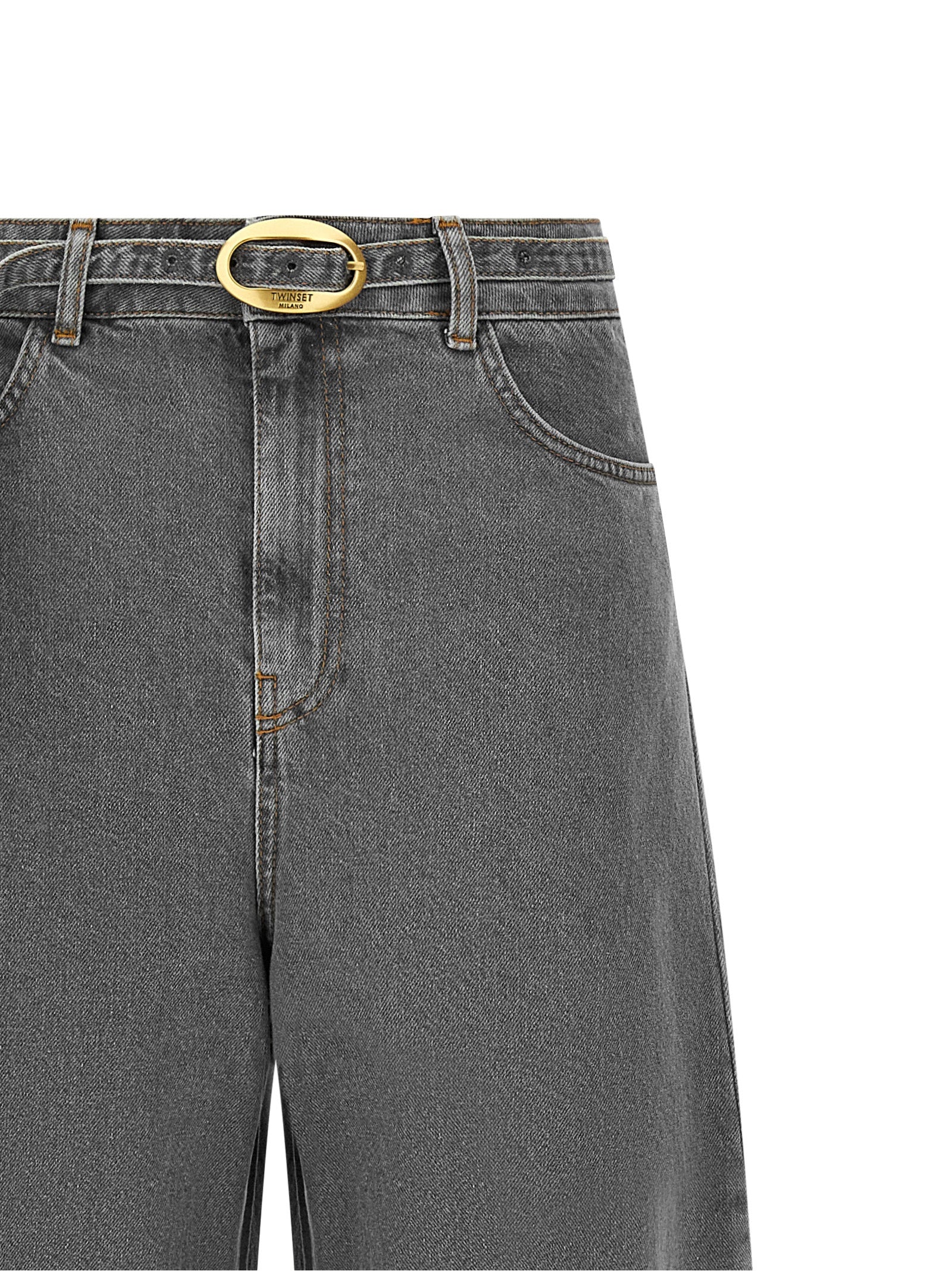 Twinset Gray Cotton Jeans Denim