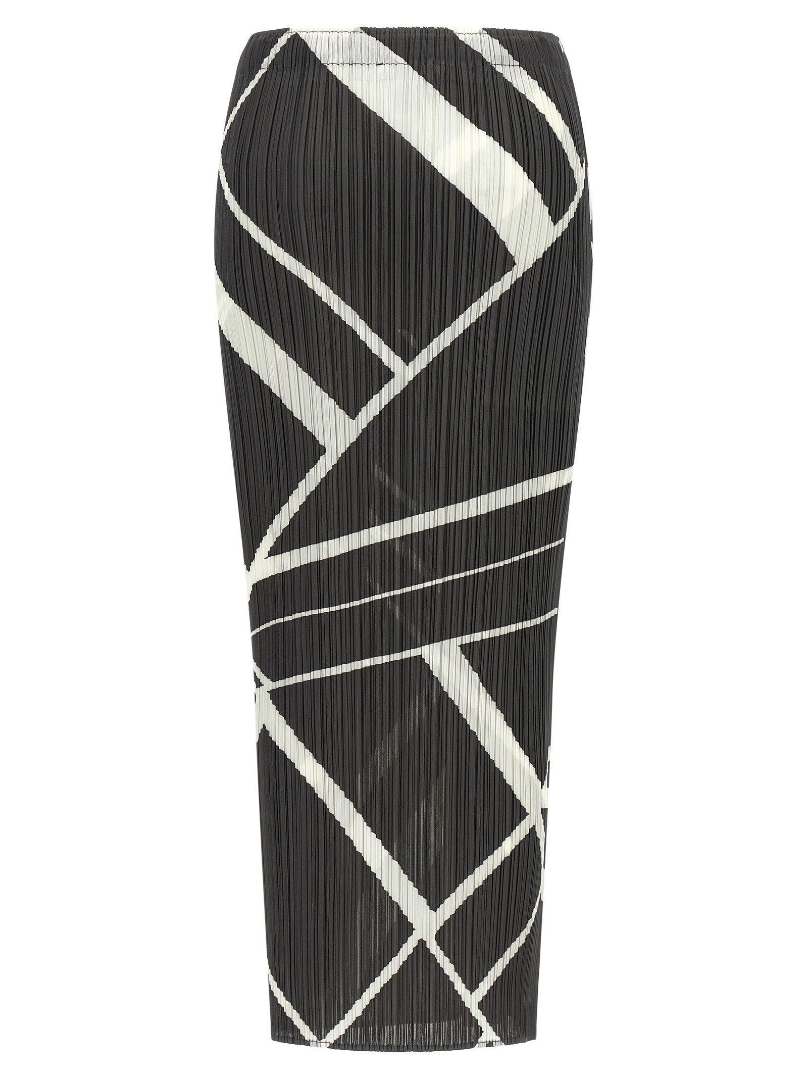 PLEATS PLEASE ISSEY MIYAKE Gray Polyester Mini Skirt