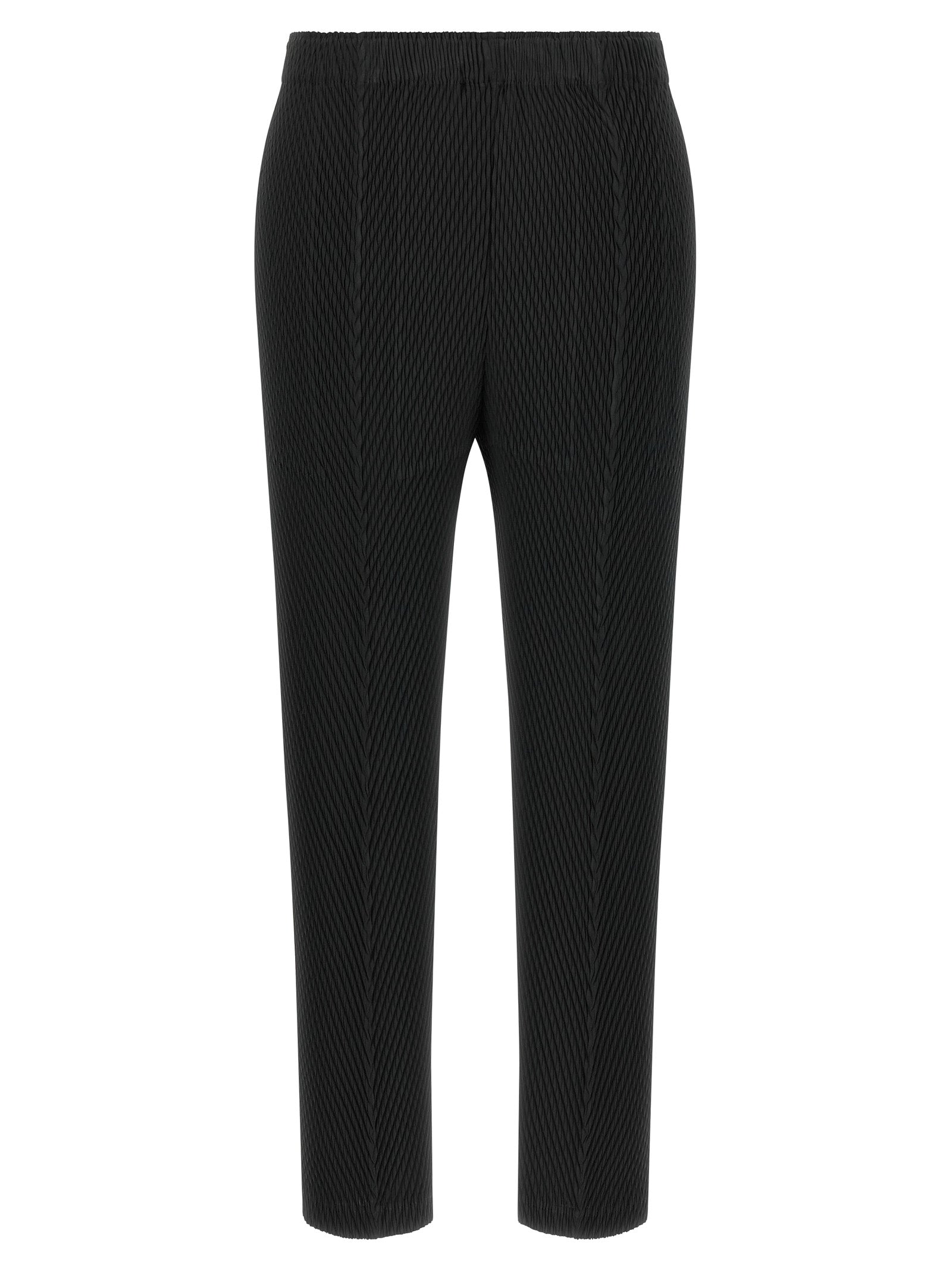 Issey Miyake Black Polyester Cropped Pants