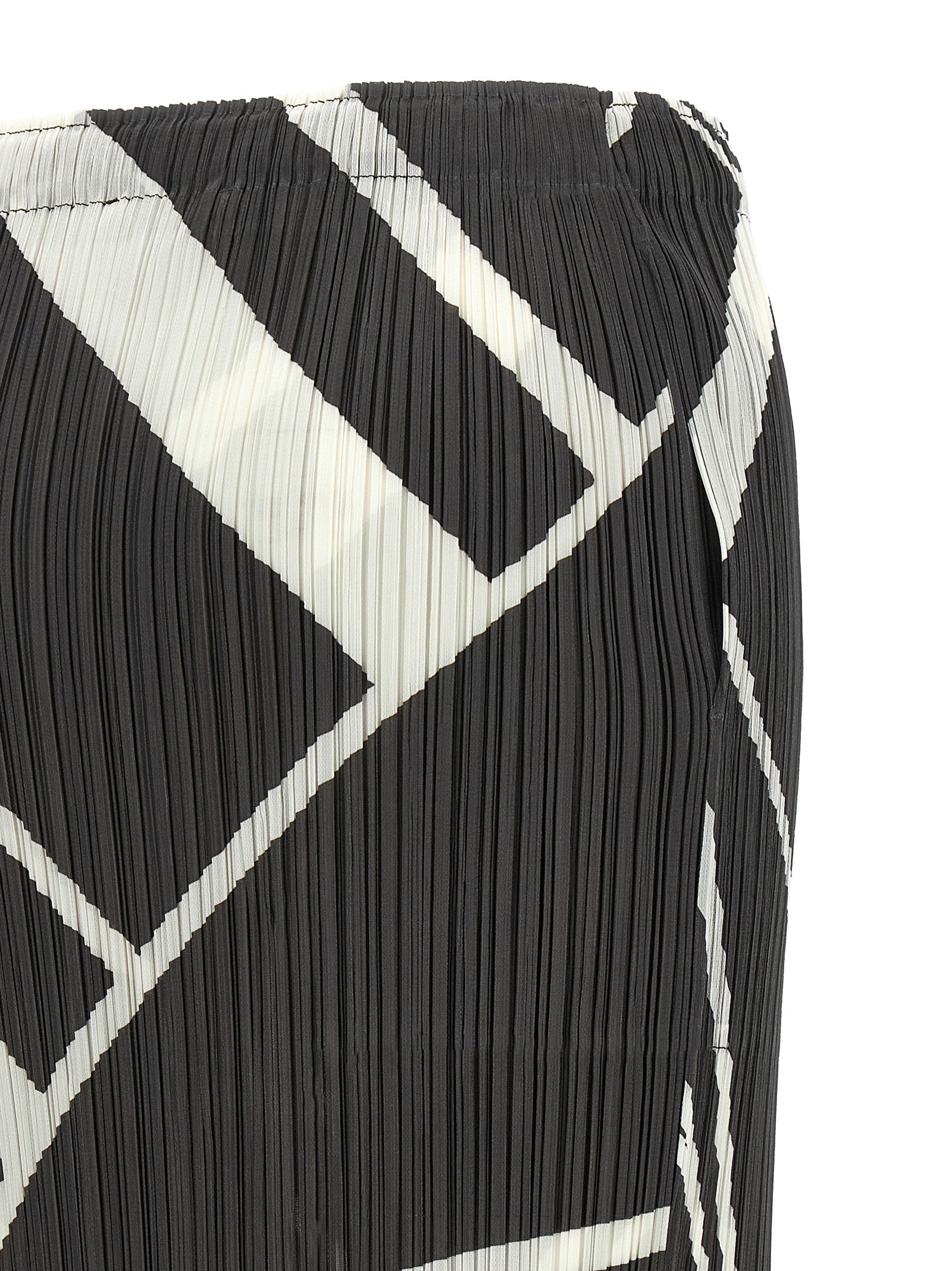 PLEATS PLEASE ISSEY MIYAKE Gray Polyester Mini Skirt