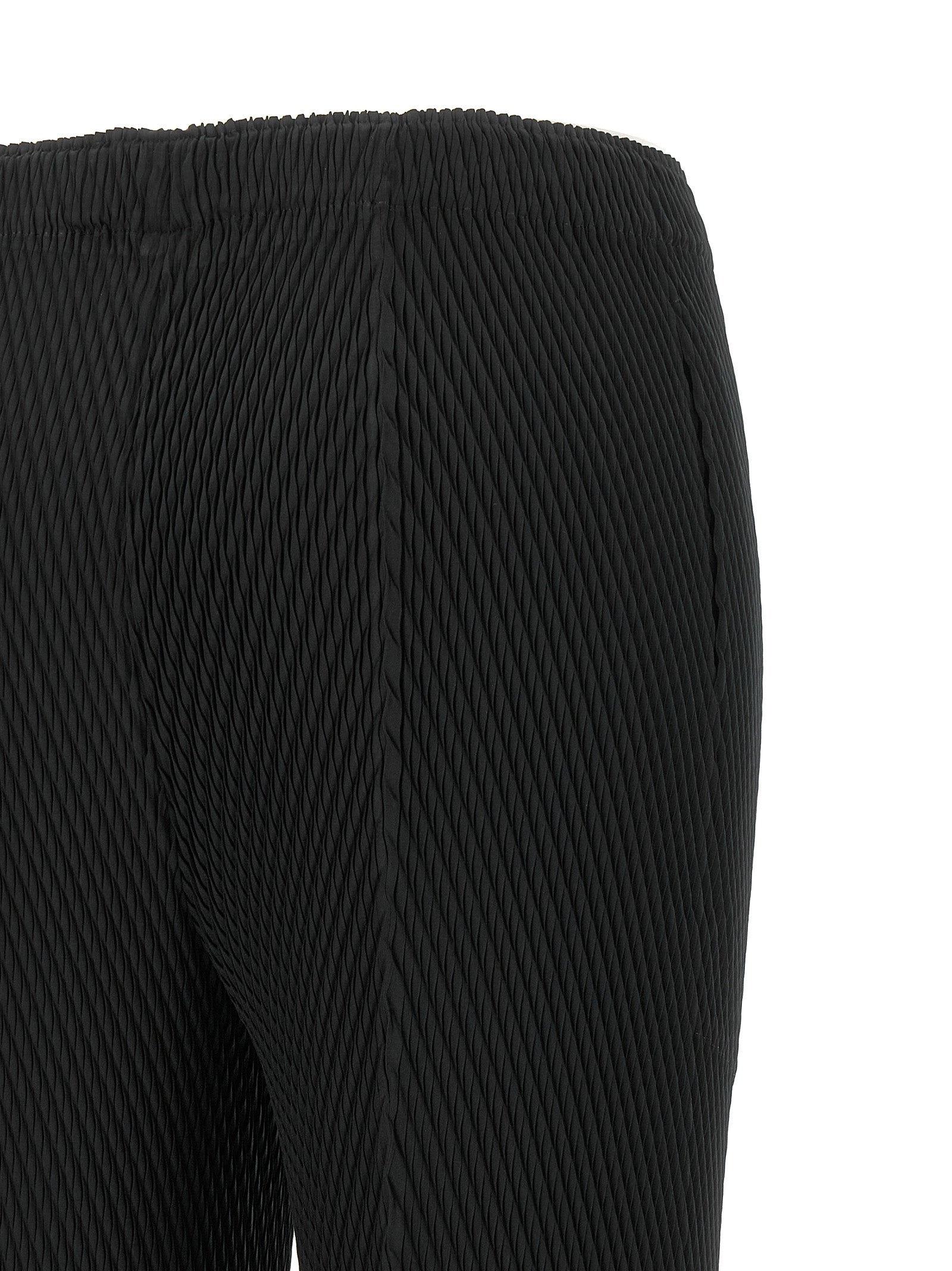 Issey Miyake Black Polyester Cropped Pants