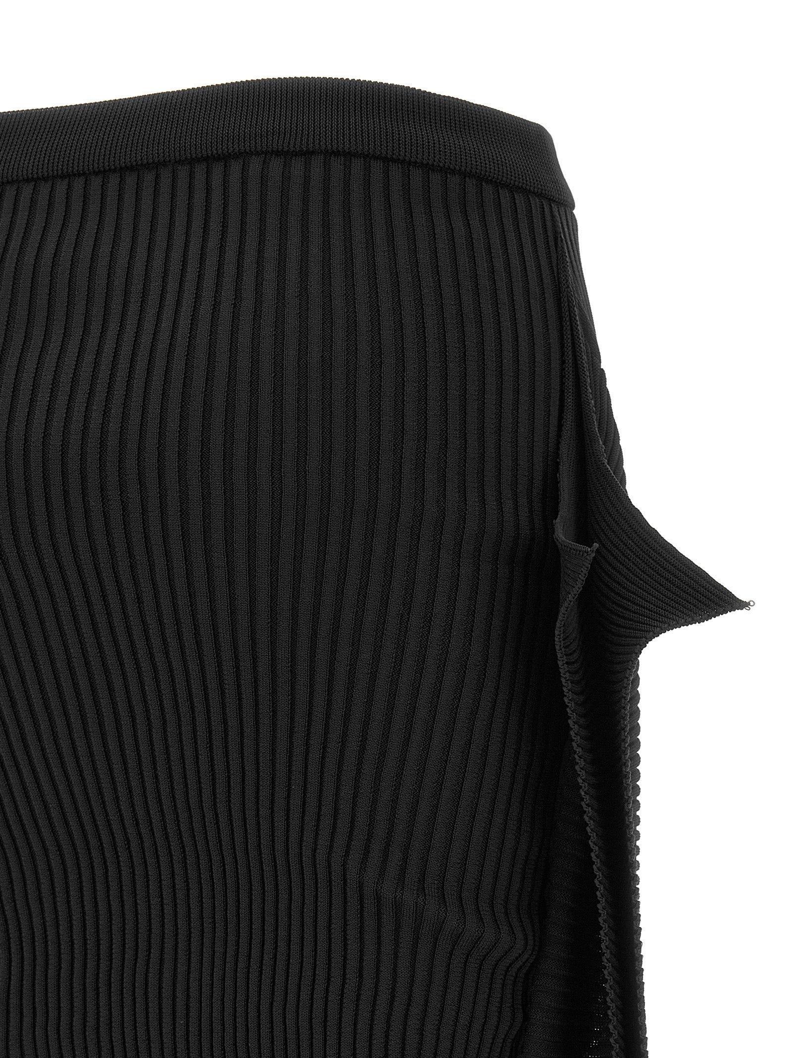 Issey Miyake Black Polyester Midi Skirt