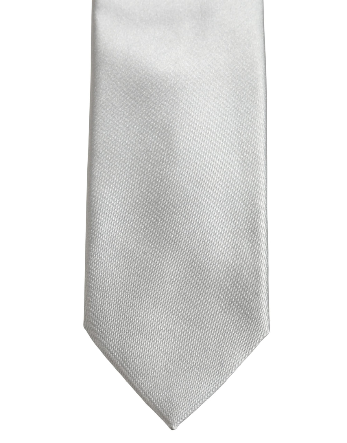 Dolce & Gabbana Gray Satin 100% Silk Adjustable Tied Men Necktie Tie