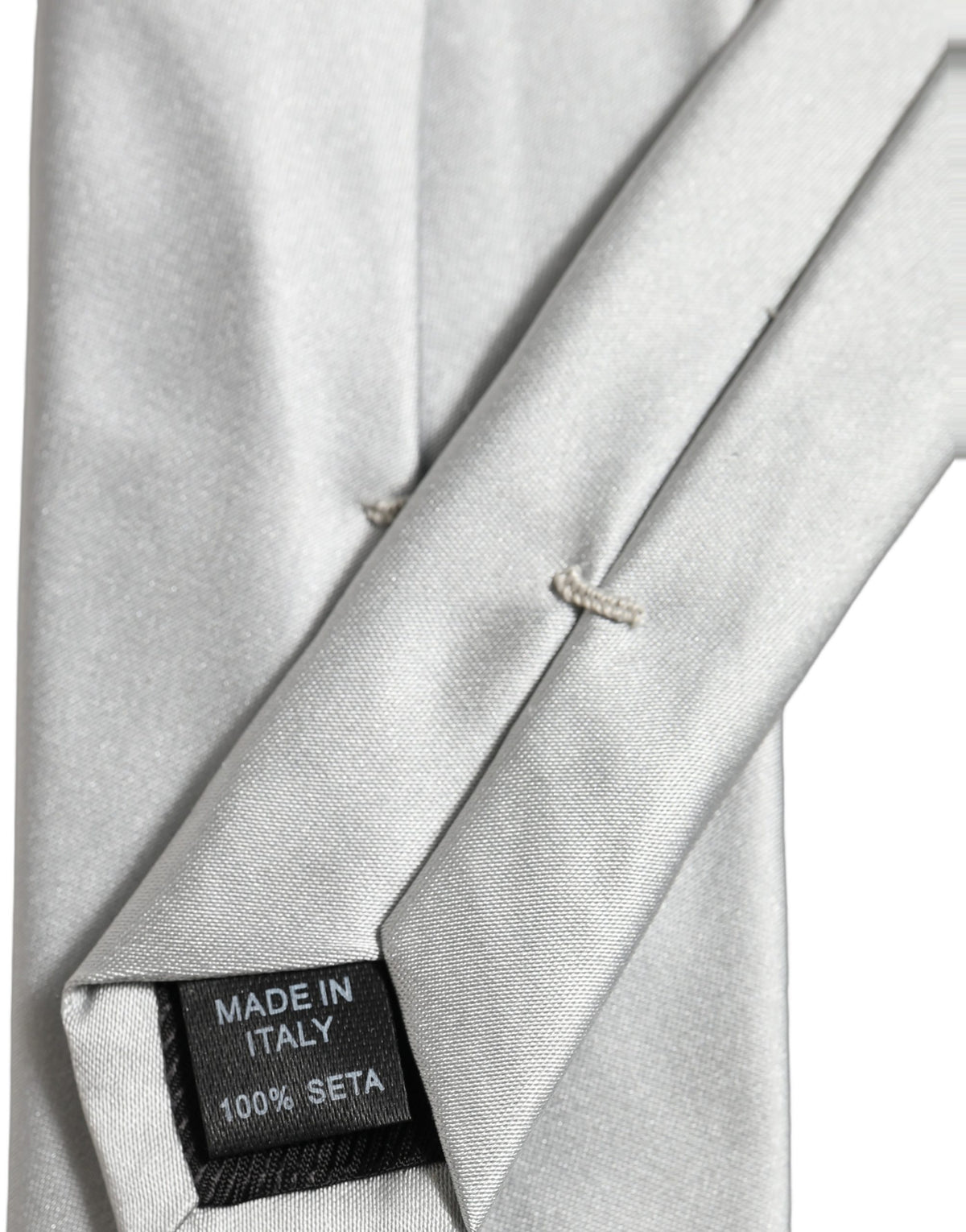 Dolce & Gabbana Gray Satin 100% Silk Adjustable Tied Men Necktie Tie