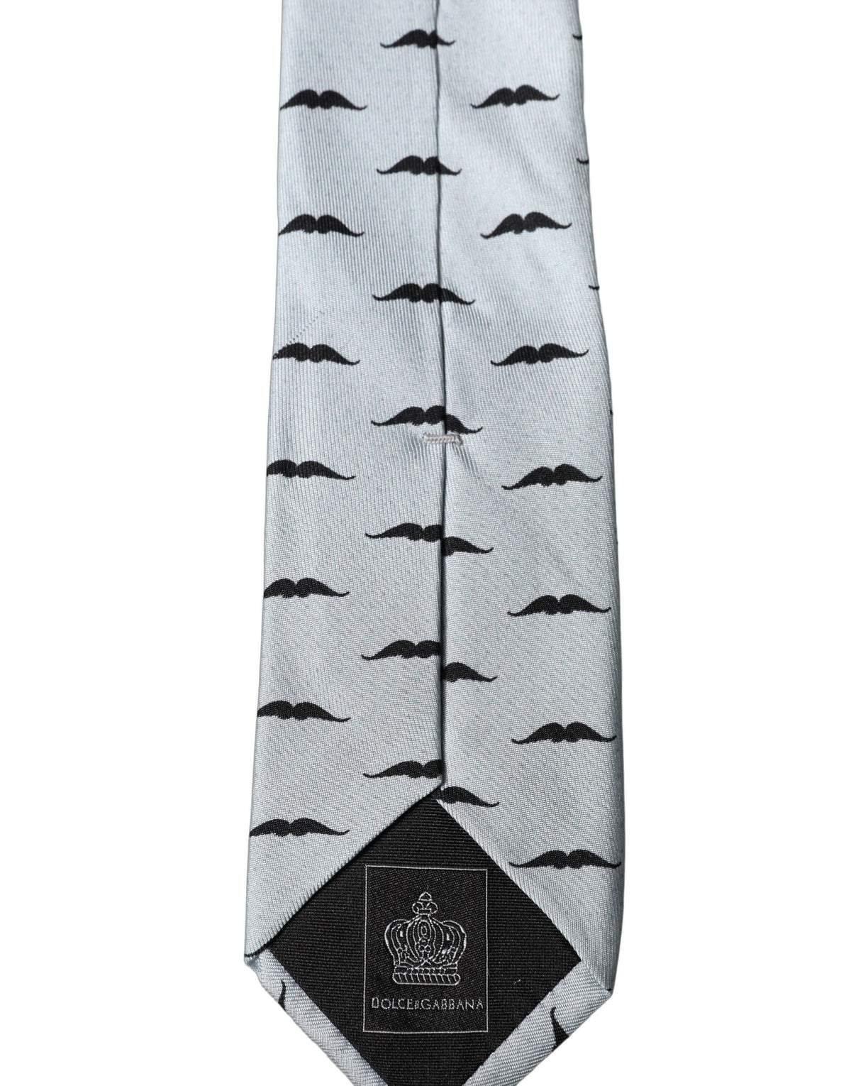 Dolce & Gabbana Light Gray Mustache Silk Adjustable Necktie Accessory