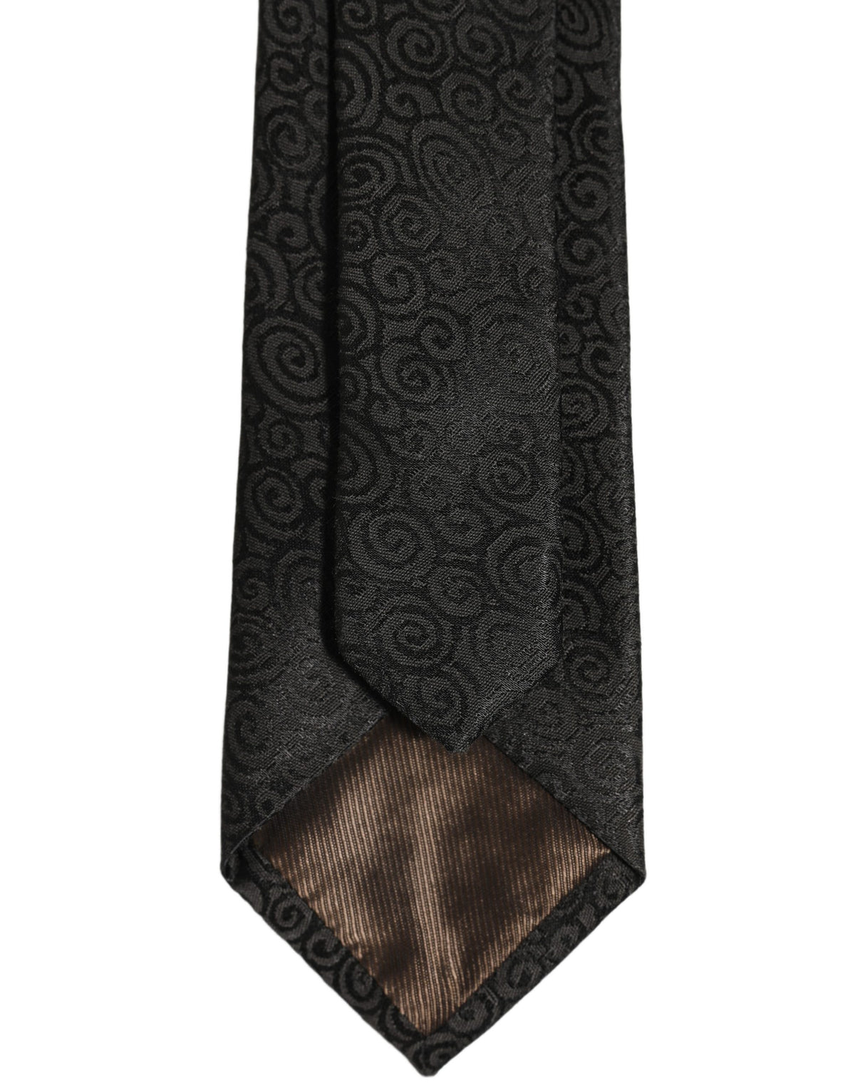 Dolce & Gabbana Black Swirl Pattern Silk Adjustable Necktie Accessory Tie
