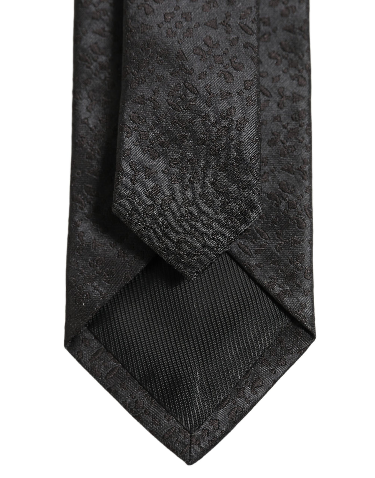 Dolce & Gabbana Black Jacquard Silk Adjustable Necktie Men Accessory Tie