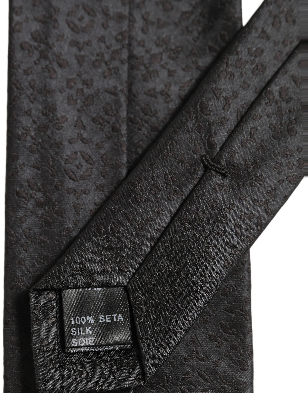 Dolce & Gabbana Black Jacquard Silk Adjustable Necktie Men Accessory Tie