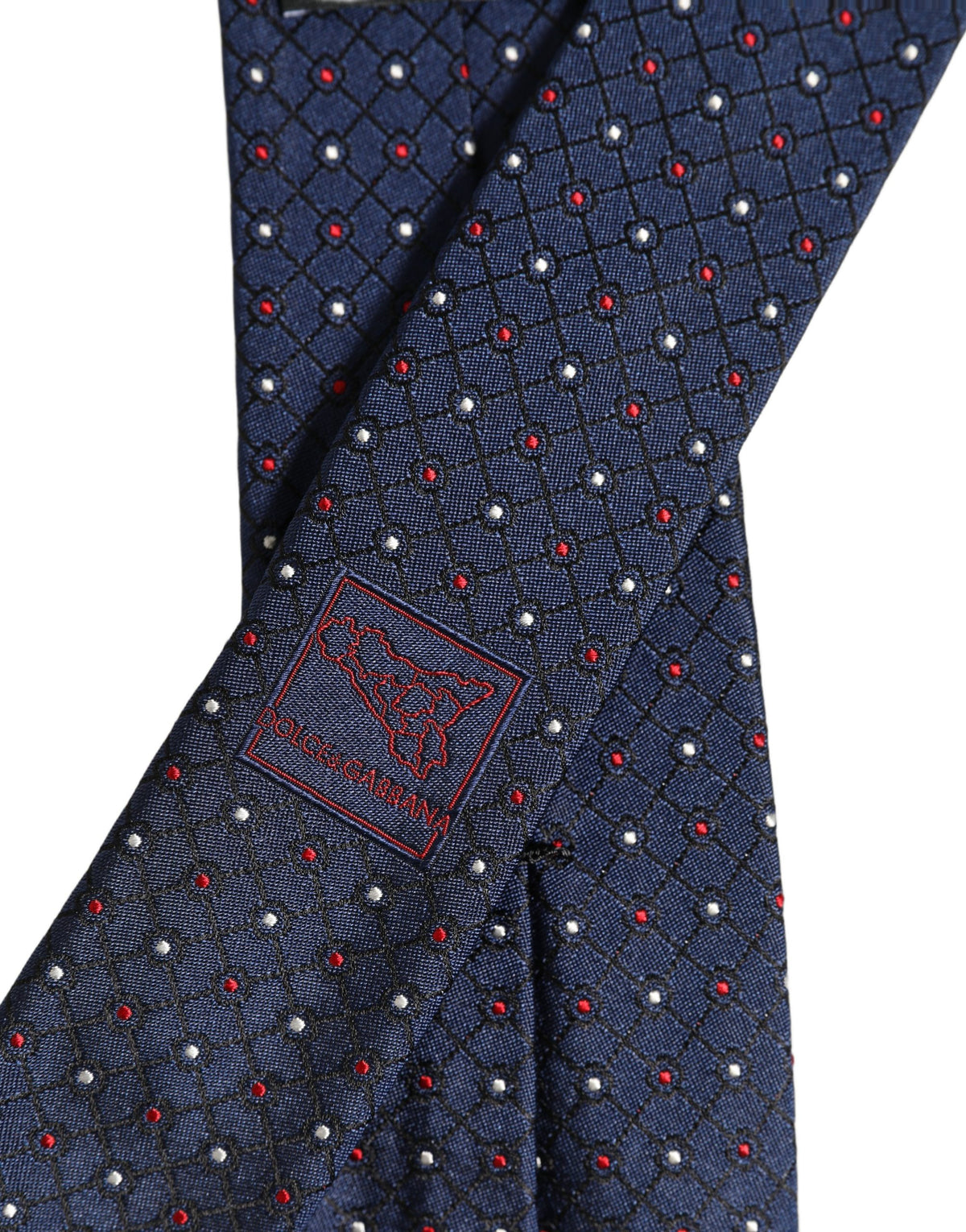 Dolce & Gabbana Blue Diamond Lattice Adjustable Necktie Men Accessory Tie