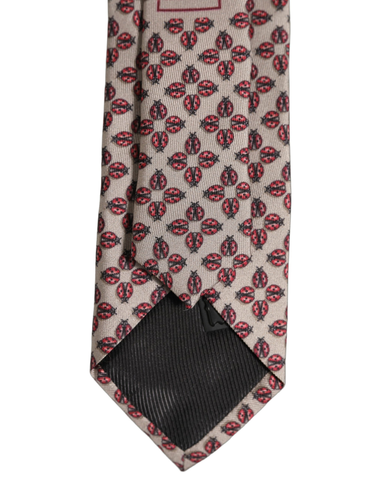 Dolce & Gabbana Beige Lady Bug Silk Adjustable Necktie Men Accessory Tie