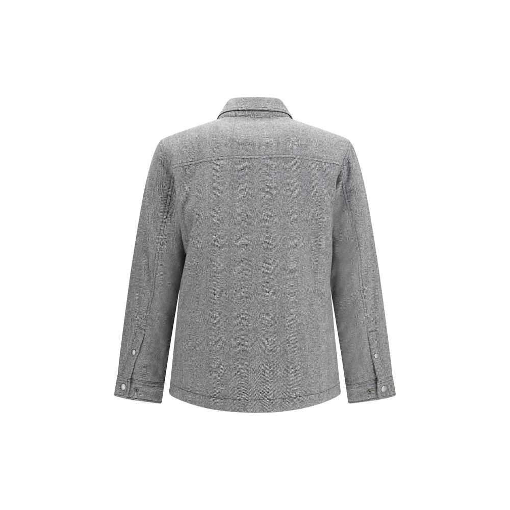 Woolrich Gray Wool Oves Aries Full-Length Jacket