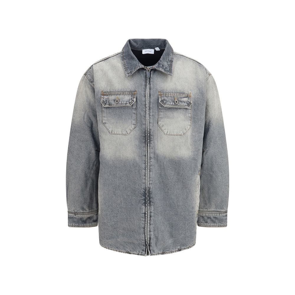 Off-White Gray Cotton Denim Jacket