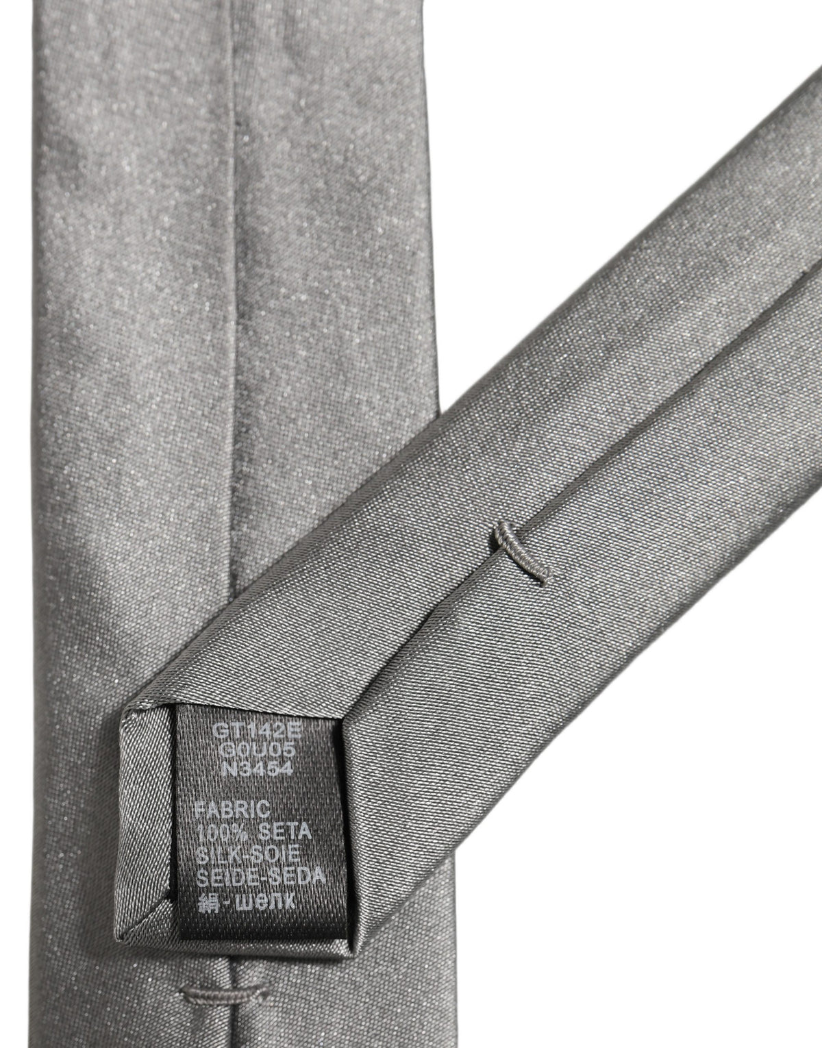 Dolce & Gabbana Gray Satin 100% Silk Adjustable Tied Men Necktie Tie