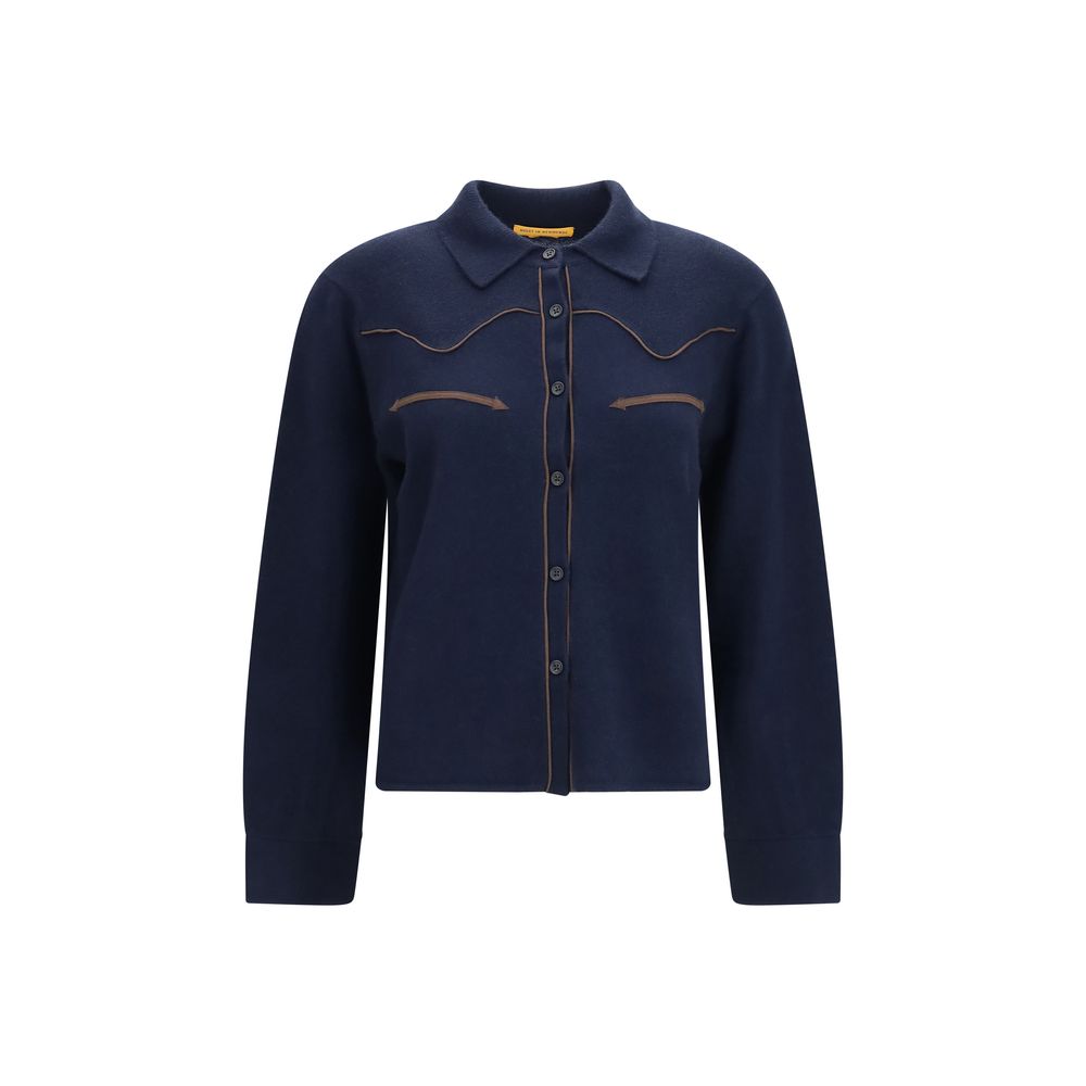 Guest in Residence Blue Cashmere Dress Shirt