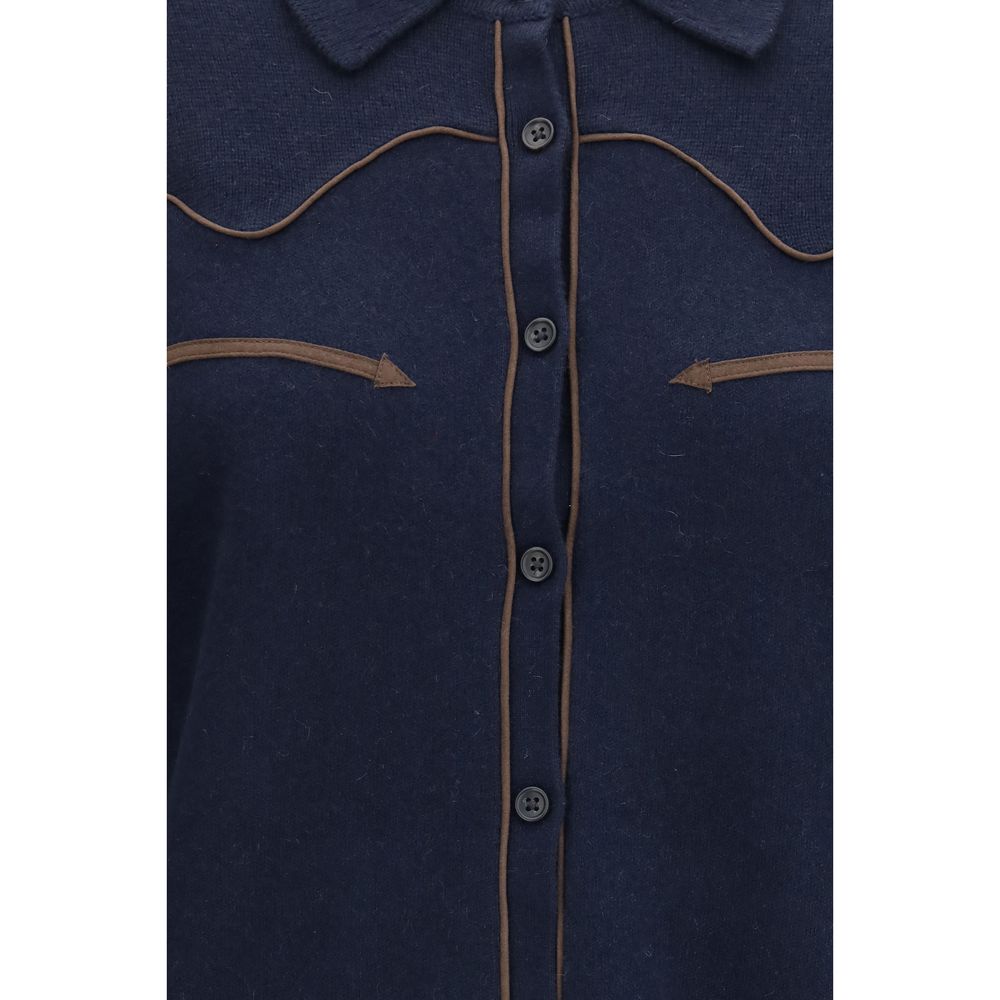 Guest in Residence Blue Cashmere Dress Shirt