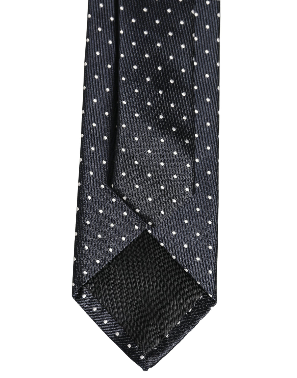 Dolce & Gabbana Dark Blue Polka Dot Silk Adjustable Necktie Accessory Tie