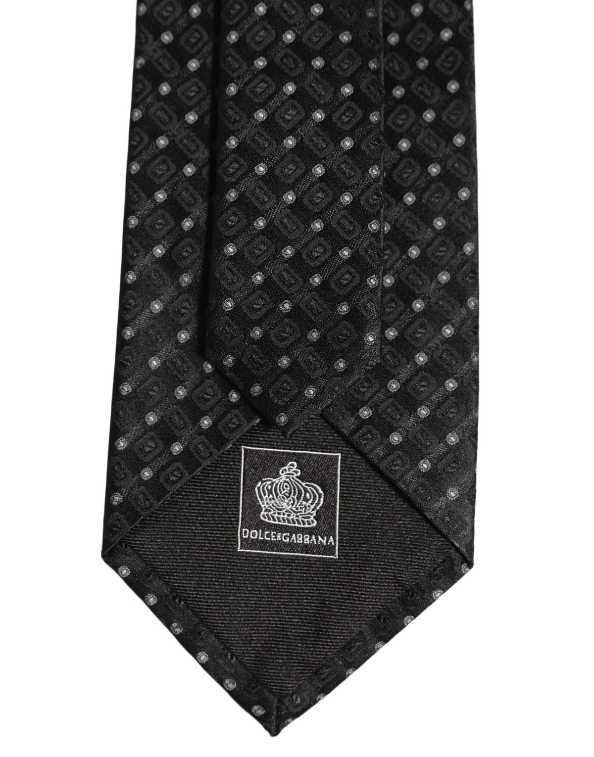 Dolce & Gabbana Black Jacquard Silk Adjustable Men Necktie Accessory Tie