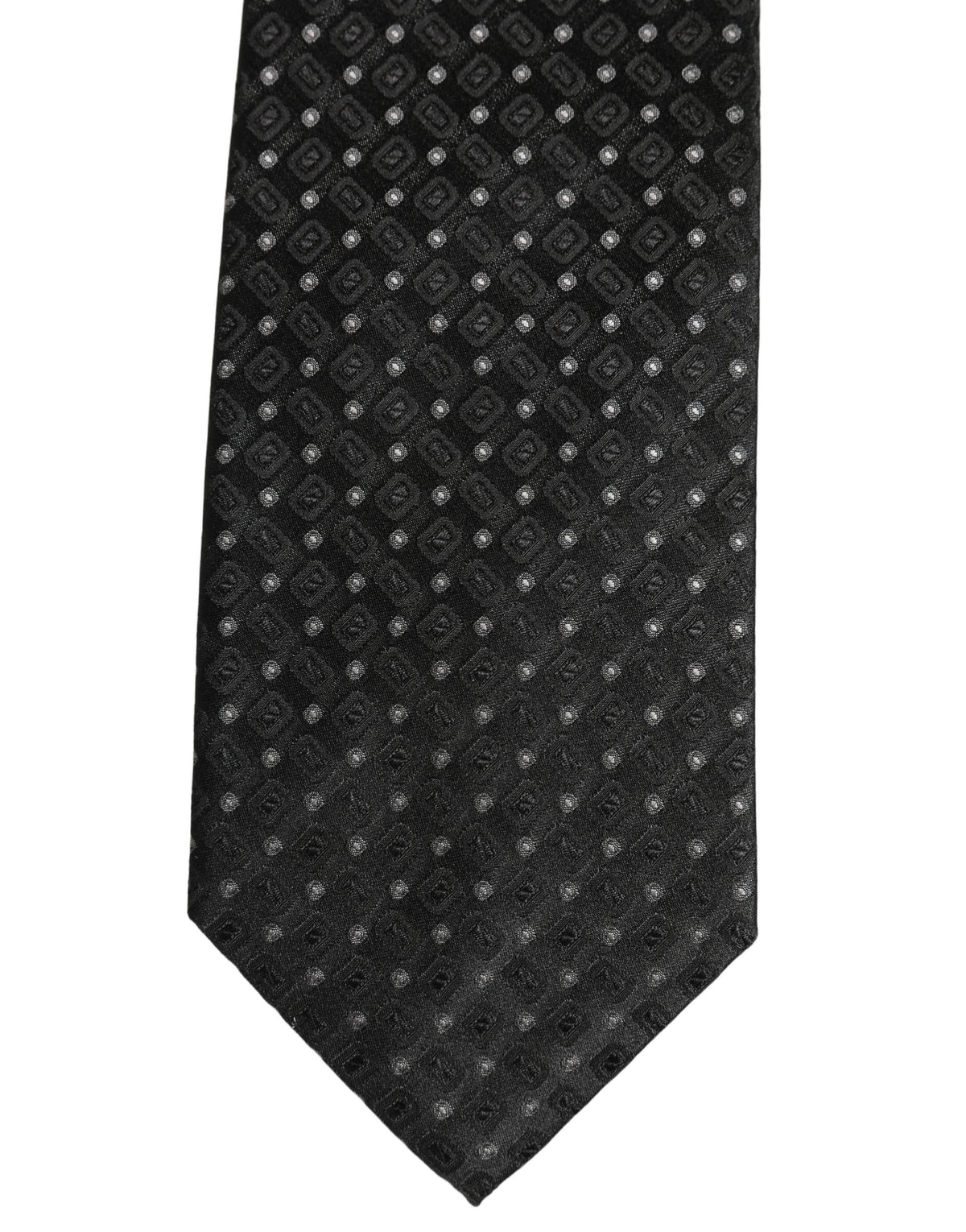 Dolce & Gabbana Black Jacquard Silk Adjustable Men Necktie Accessory Tie