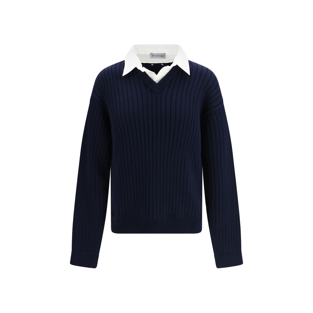 Balenciaga Blue Cotton Sweatshirt