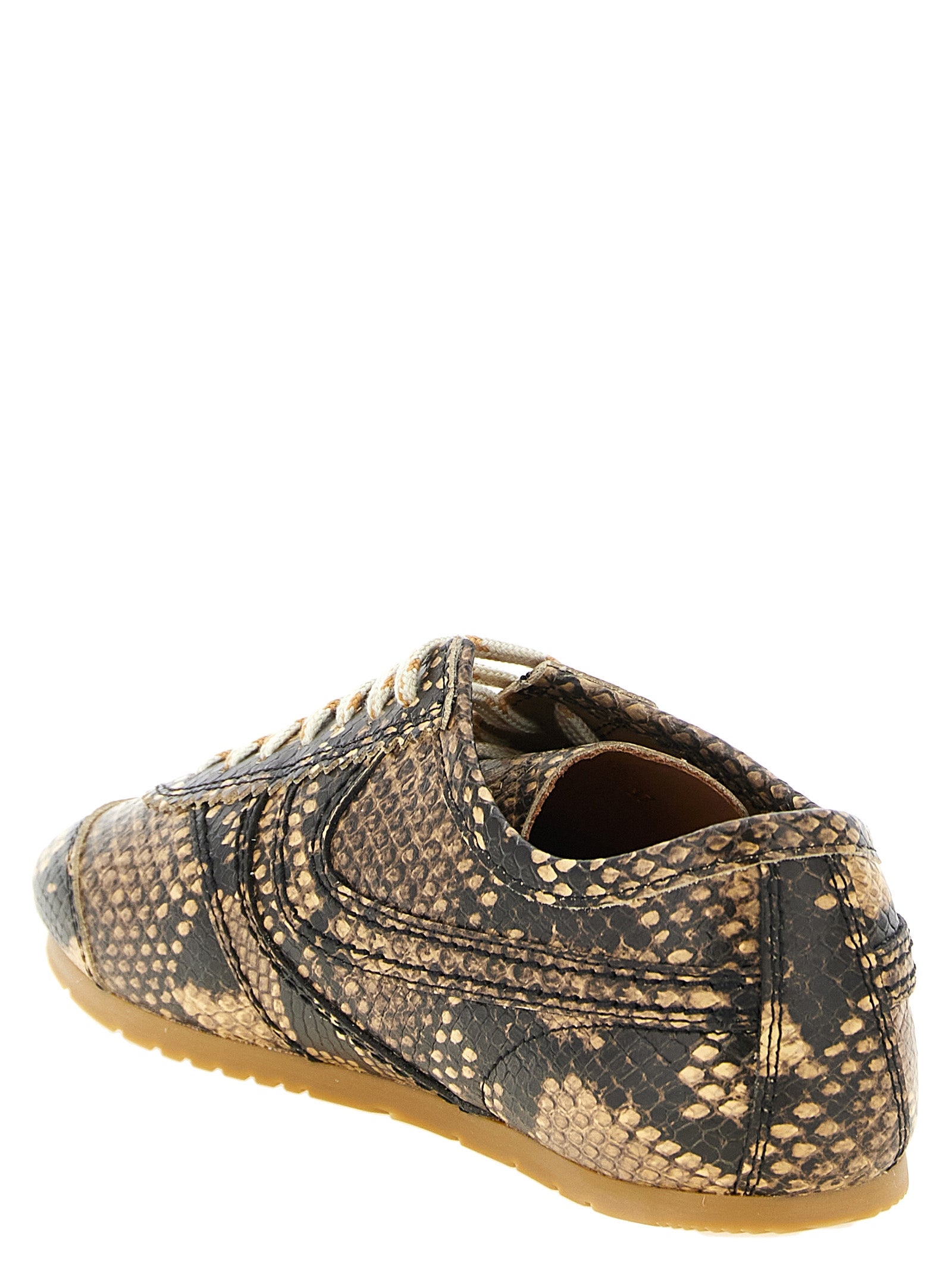 Dries Van Noten Beige Calfskin Low Top Sneakers