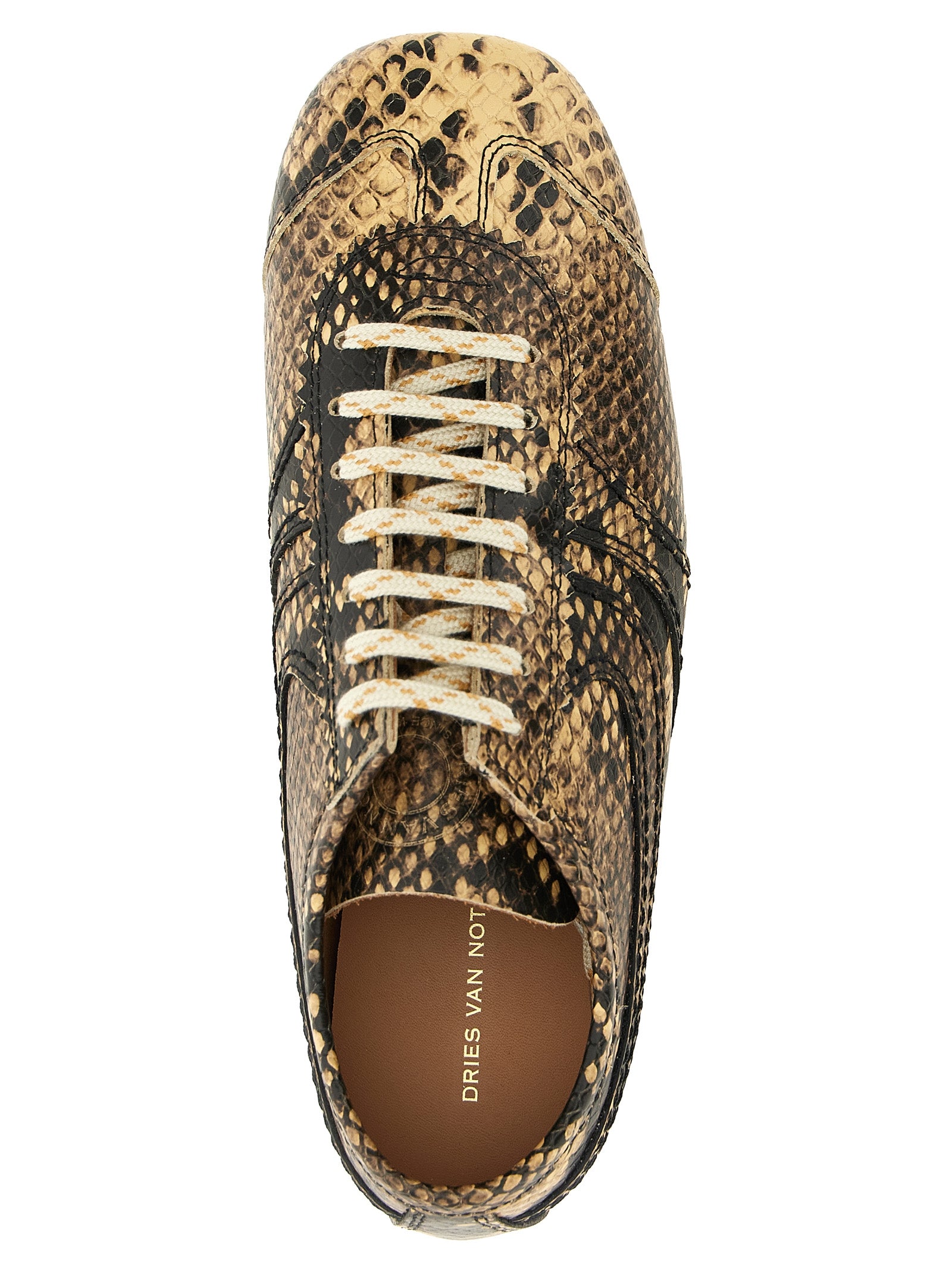 Dries Van Noten Beige Calfskin Low Top Sneakers