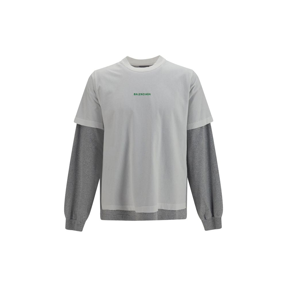 Balenciaga White Cotton Long Sleeve T-Shirt