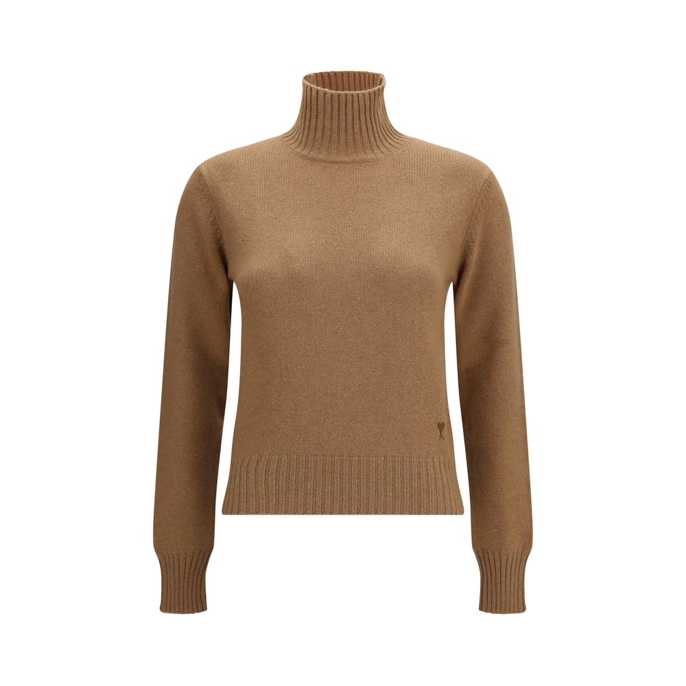 Ami Paris Brown Cashmere Turtleneck