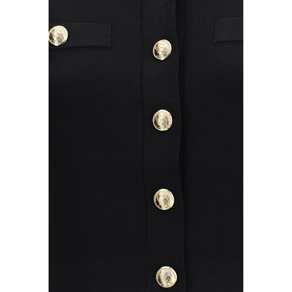 Balmain Black Viscose Cardigan