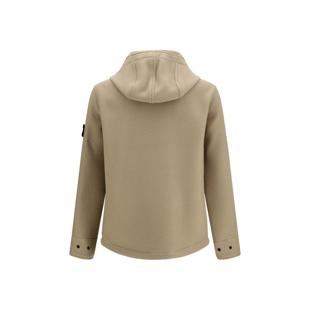 Stone Island Beige Wool Oves Aries Full-Length Jacket
