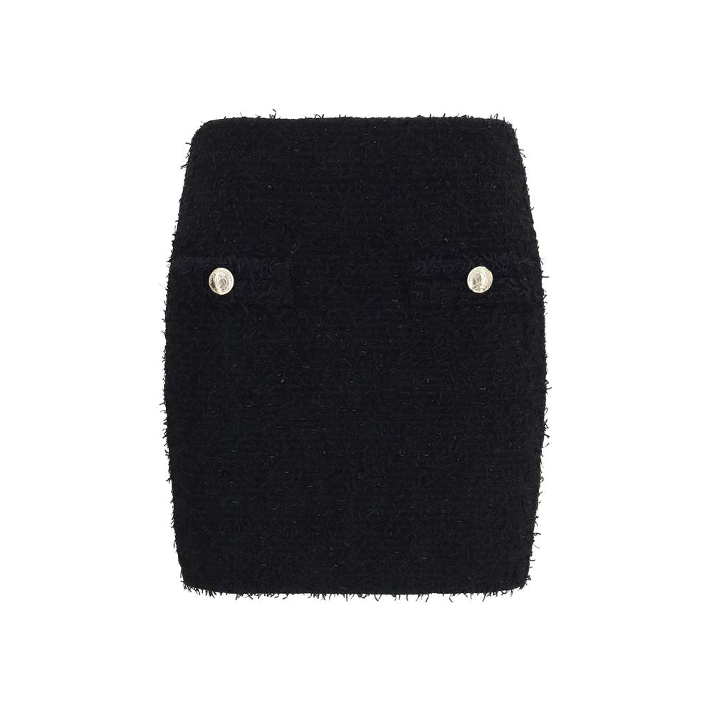 Balmain Black Viscose Mini Skirt